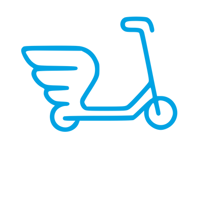 Winged Scooter Monoline Logo #00a3e4