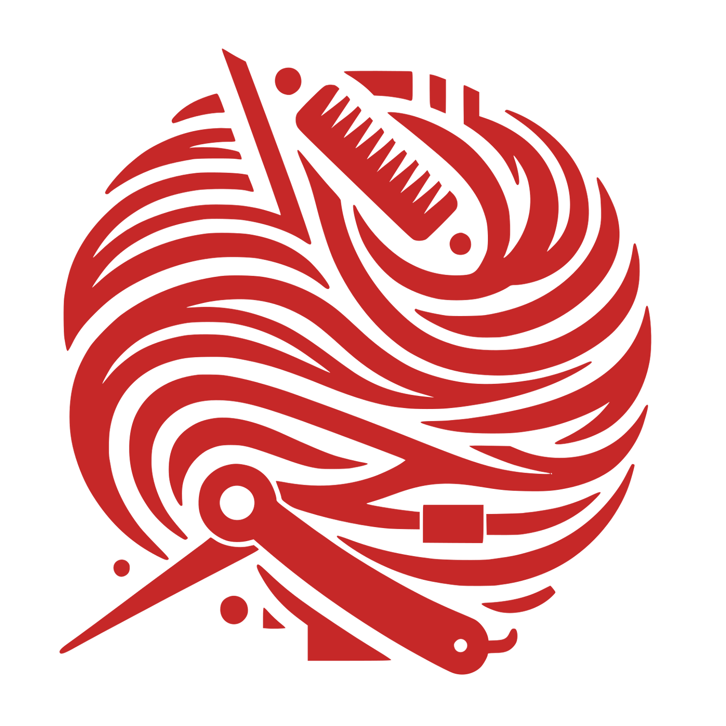 Barber Tools Circular Logo #C62828