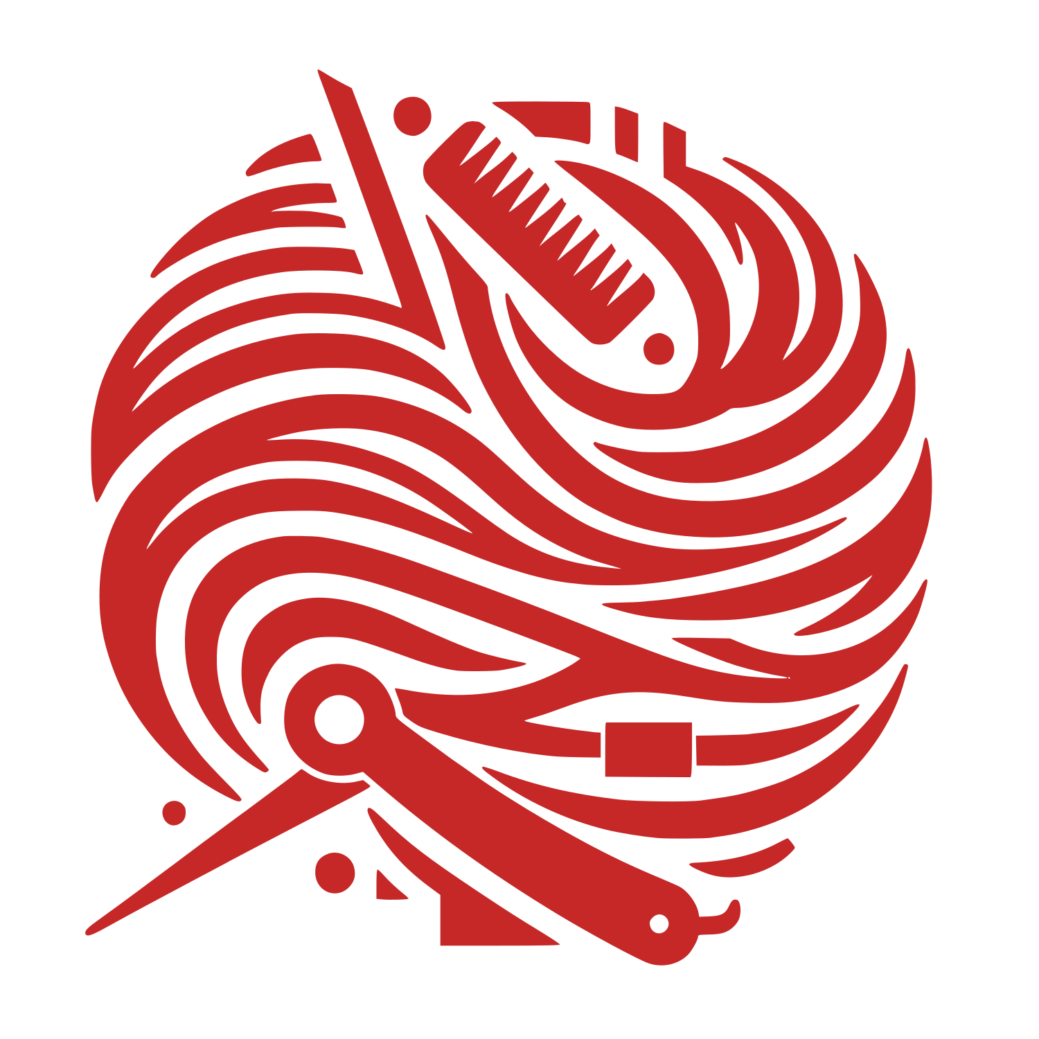 Barber Tools Circular Logo #C62828