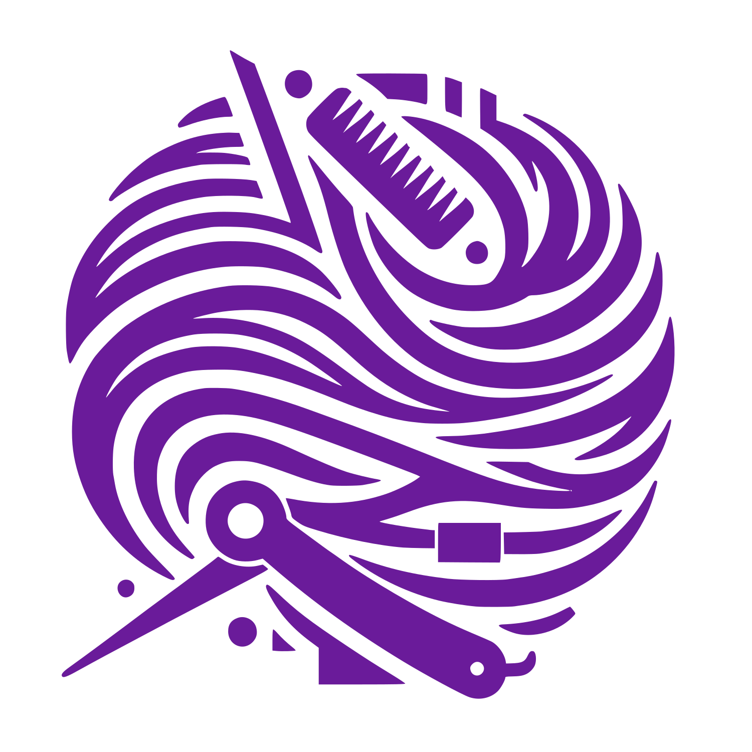 Barber Tools Circular Logo #6A1B9A