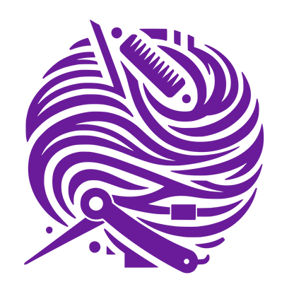 Barber Tools Circular Logo #6A1B9A