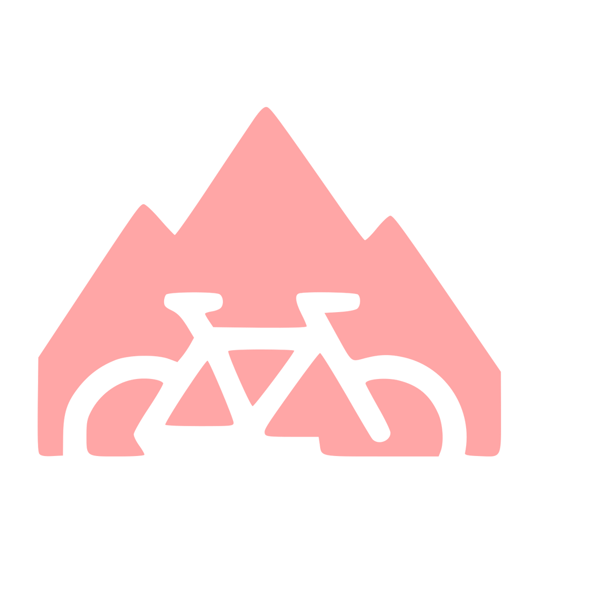 Mountain Bike Negative Space Logo #ffa6a6