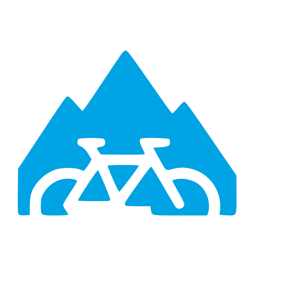 Mountain Bike Negative Space Logo #00a3e4