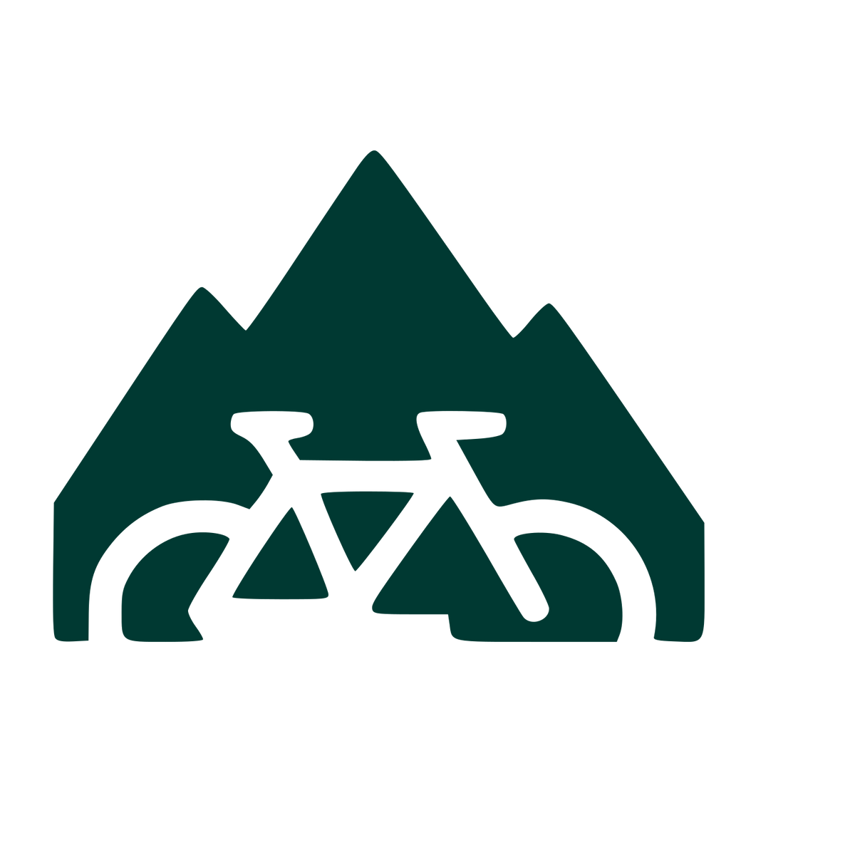 Mountain Bike Negative Space Logo #003932