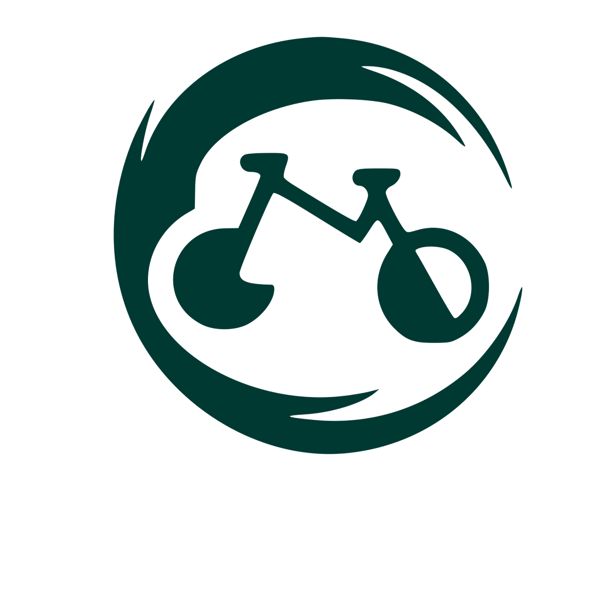 E-Bike Circle Swirl Logo #003932