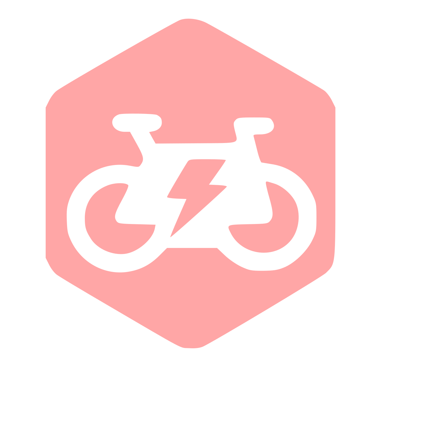 Electric Bike Hexagon Logo #ffa6a6