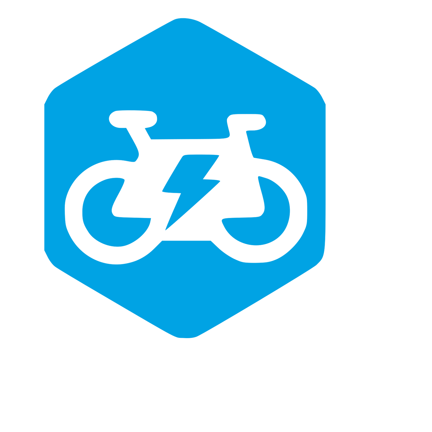 Electric Bike Hexagon Logo #00a3e4
