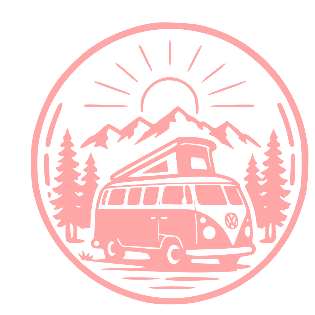 Camper Van Badge Logo #ffa6a6