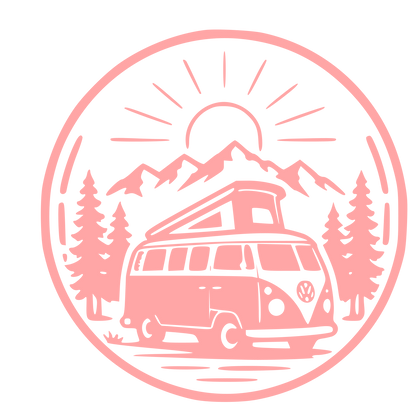 Camper Van Badge Logo #ffa6a6