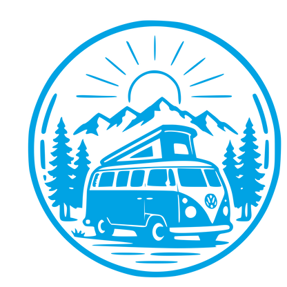 Camper Van Badge Logo #00a3e4