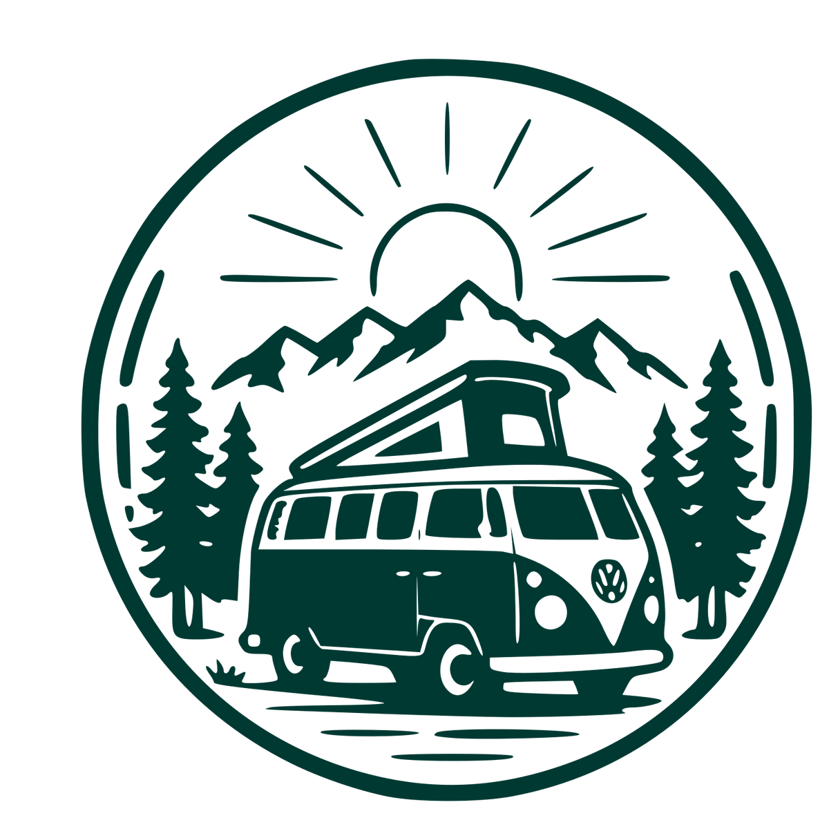 Camper Van Badge Logo #003932