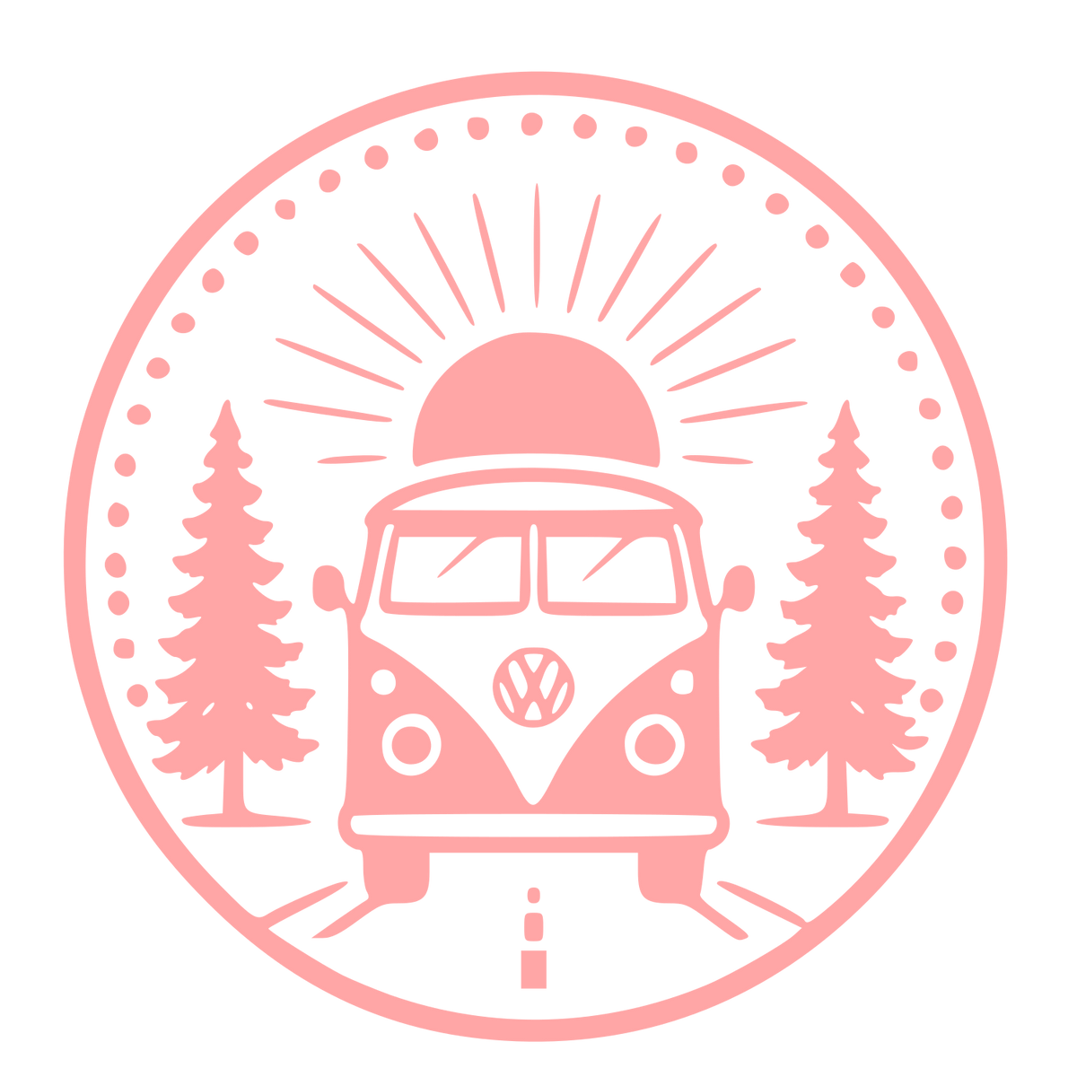 Camper Van Badge Logo #ffa6a6