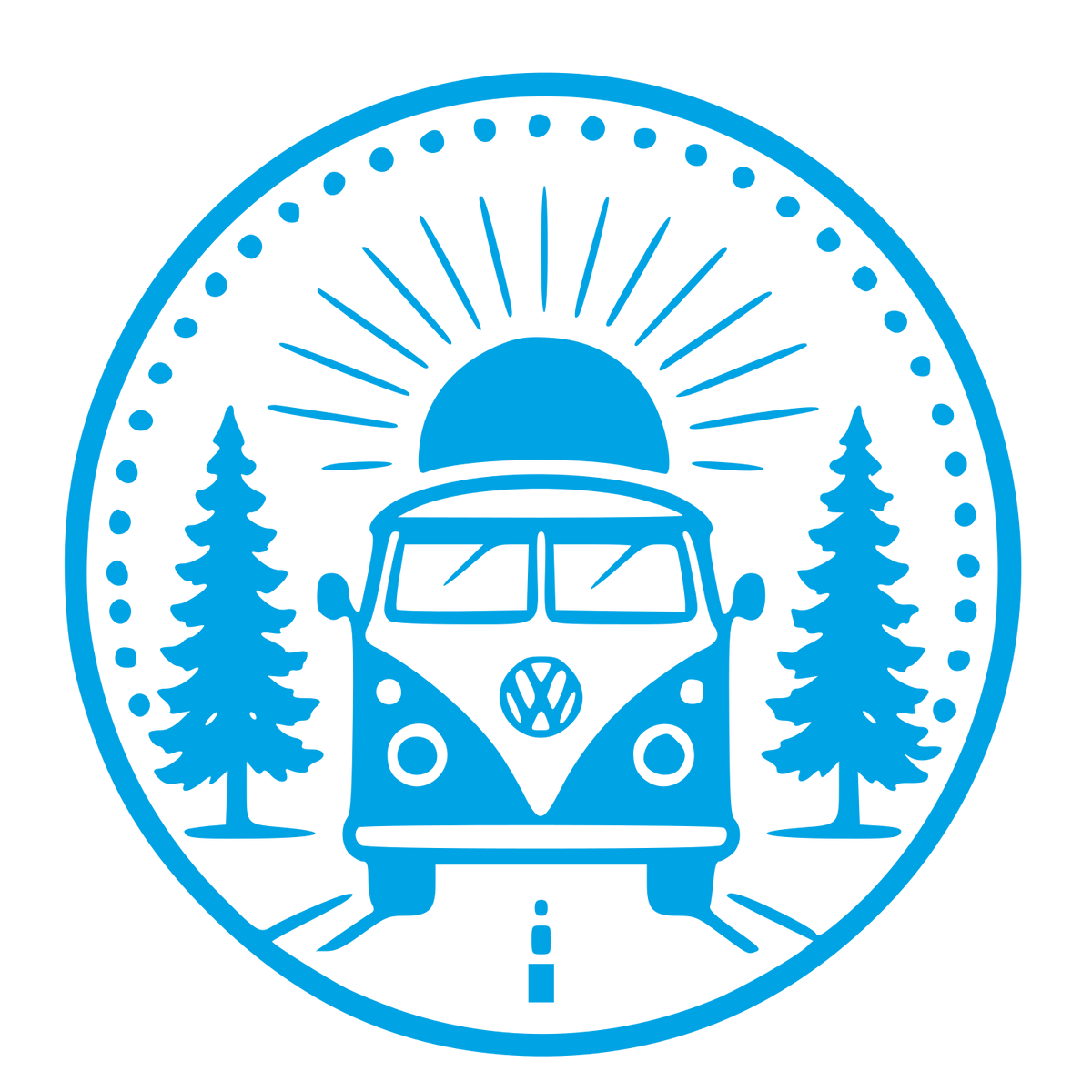 Camper Van Badge Logo #00a3e4