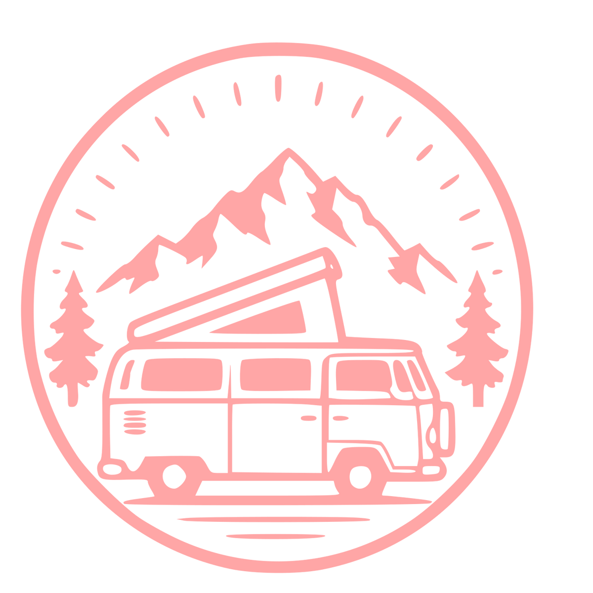 Camper Van Badge Logo #ffa6a6