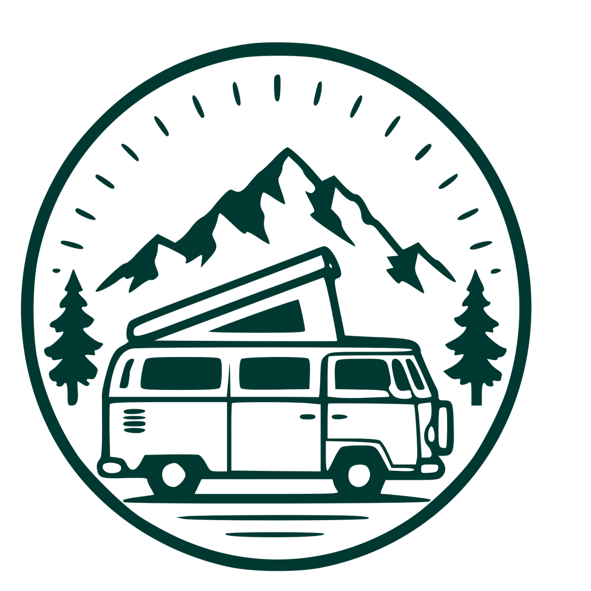 Camper Van Badge Logo #003932