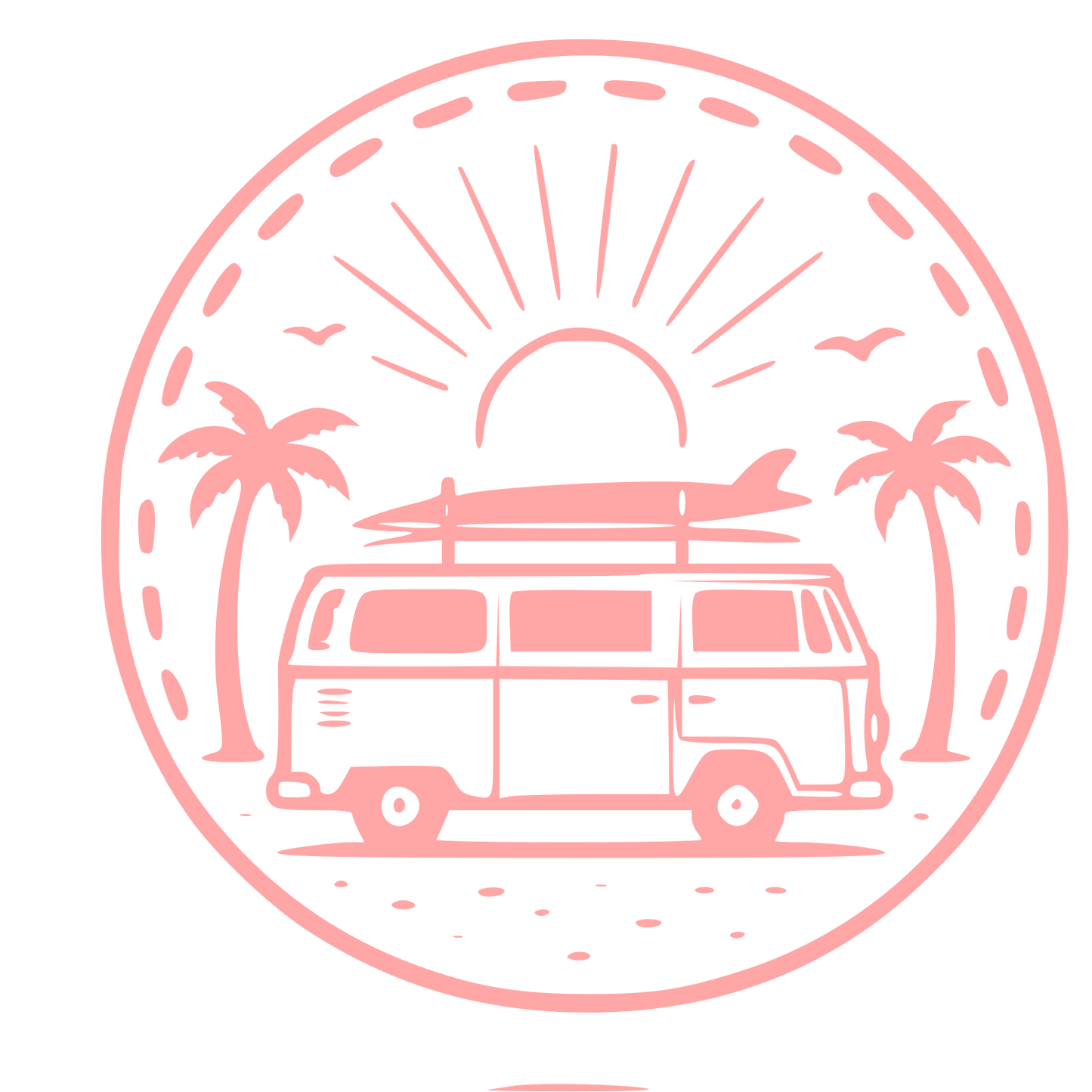 Surf Van Badge Logo #ffa6a6