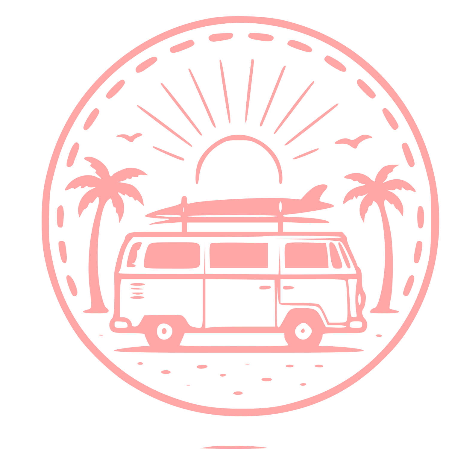 Surf Van Badge Logo #ffa6a6