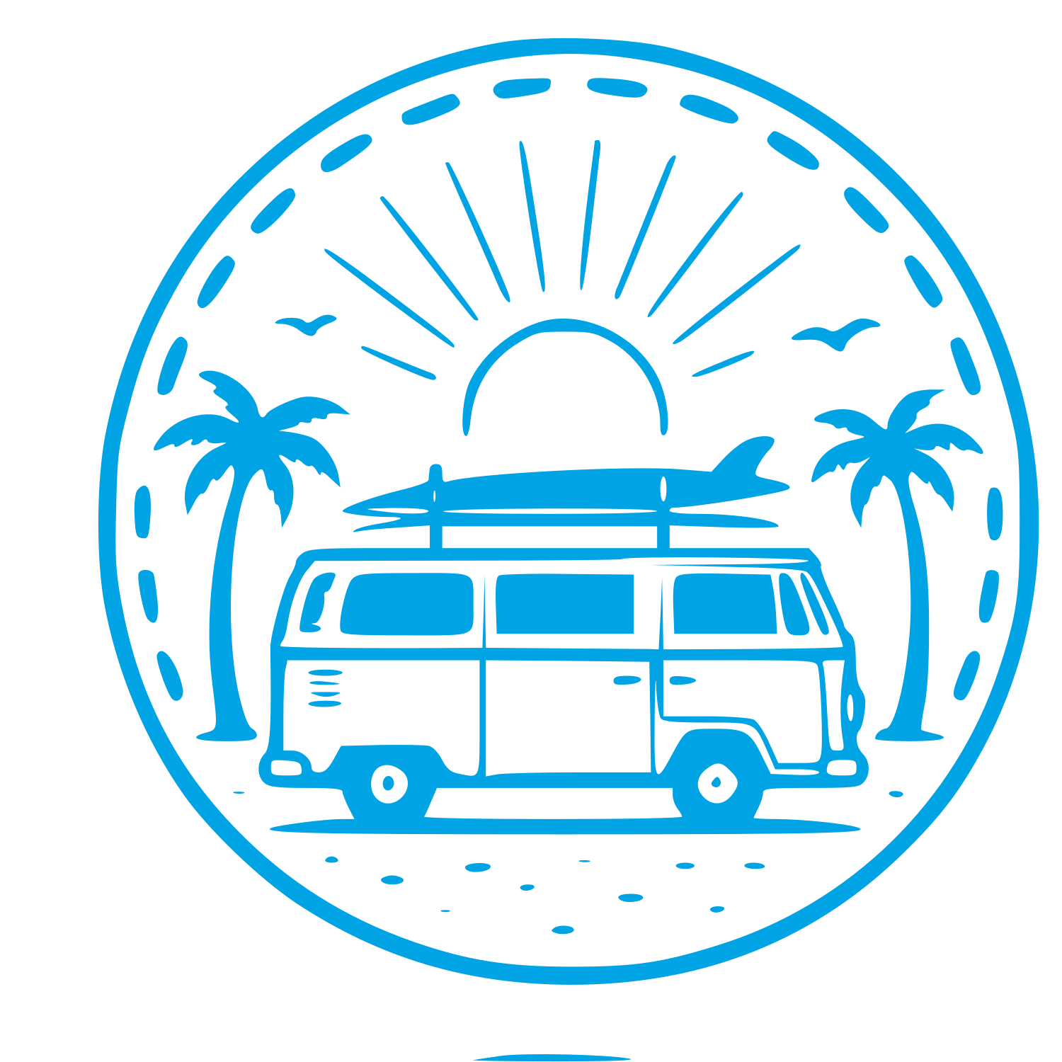 Surf Van Badge Logo #00a3e4