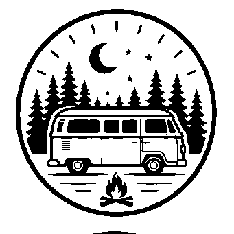 Camper Van Stamp Badge Logo