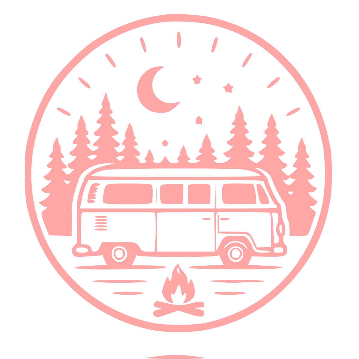 Camper Van Stamp Badge Logo #ffa6a6