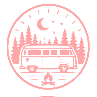 Camper Van Stamp Badge Logo #ffa6a6
