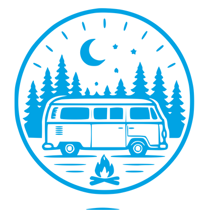 Camper Van Stamp Badge Logo #00a3e4