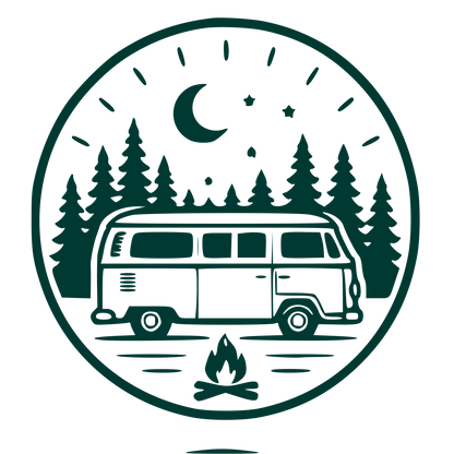 Camper Van Stamp Badge Logo #003932