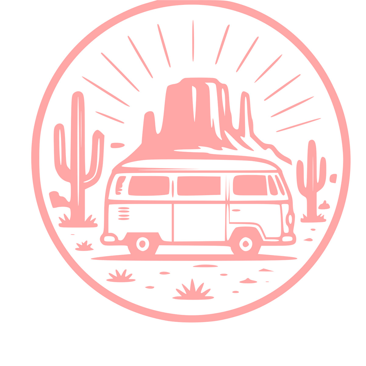 Desert Van Badge Logo #ffa6a6