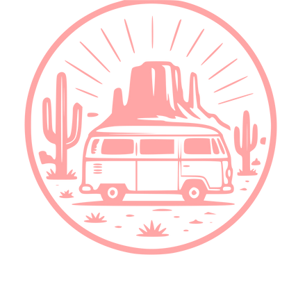 Desert Van Badge Logo #ffa6a6