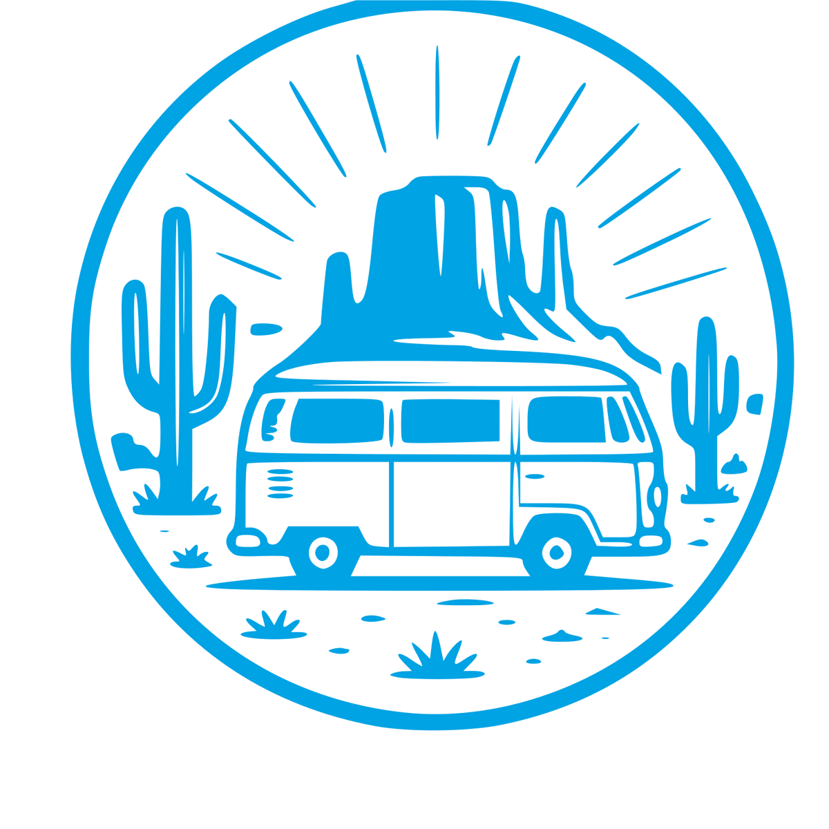 Desert Van Badge Logo #00a3e4