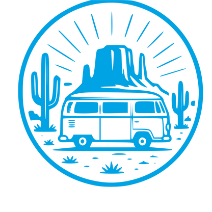 Desert Van Badge Logo #00a3e4