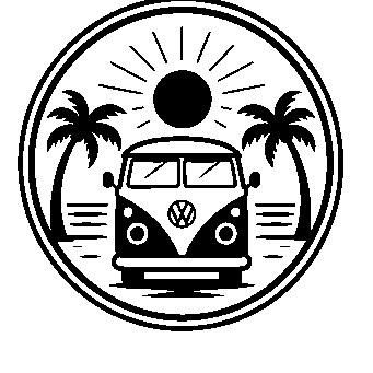Camper Van Beach Badge Logo