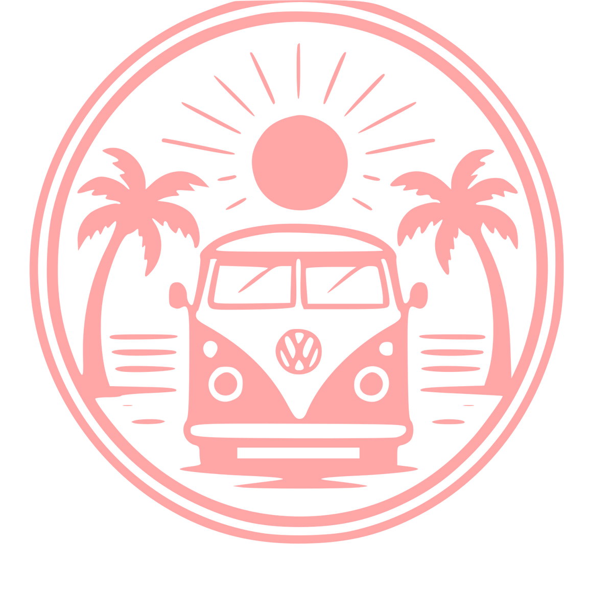 Camper Van Beach Badge Logo #ffa6a6