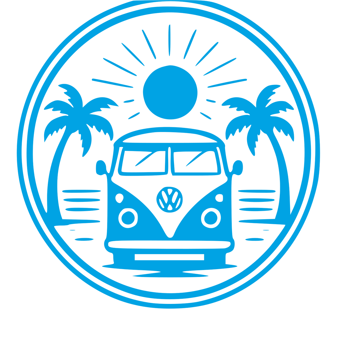 Camper Van Beach Badge Logo #00a3e4