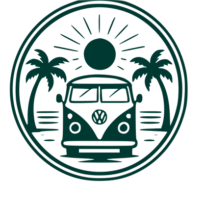 Camper Van Beach Badge Logo #003932