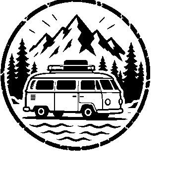 Camper Van Stamp Badge Logo