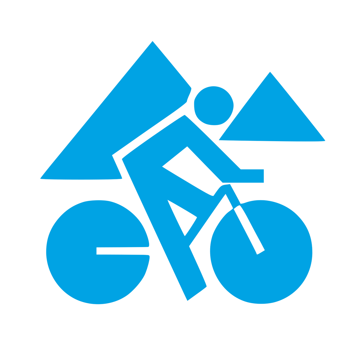 Mountain Biker Bauhaus Logo #00a3e4