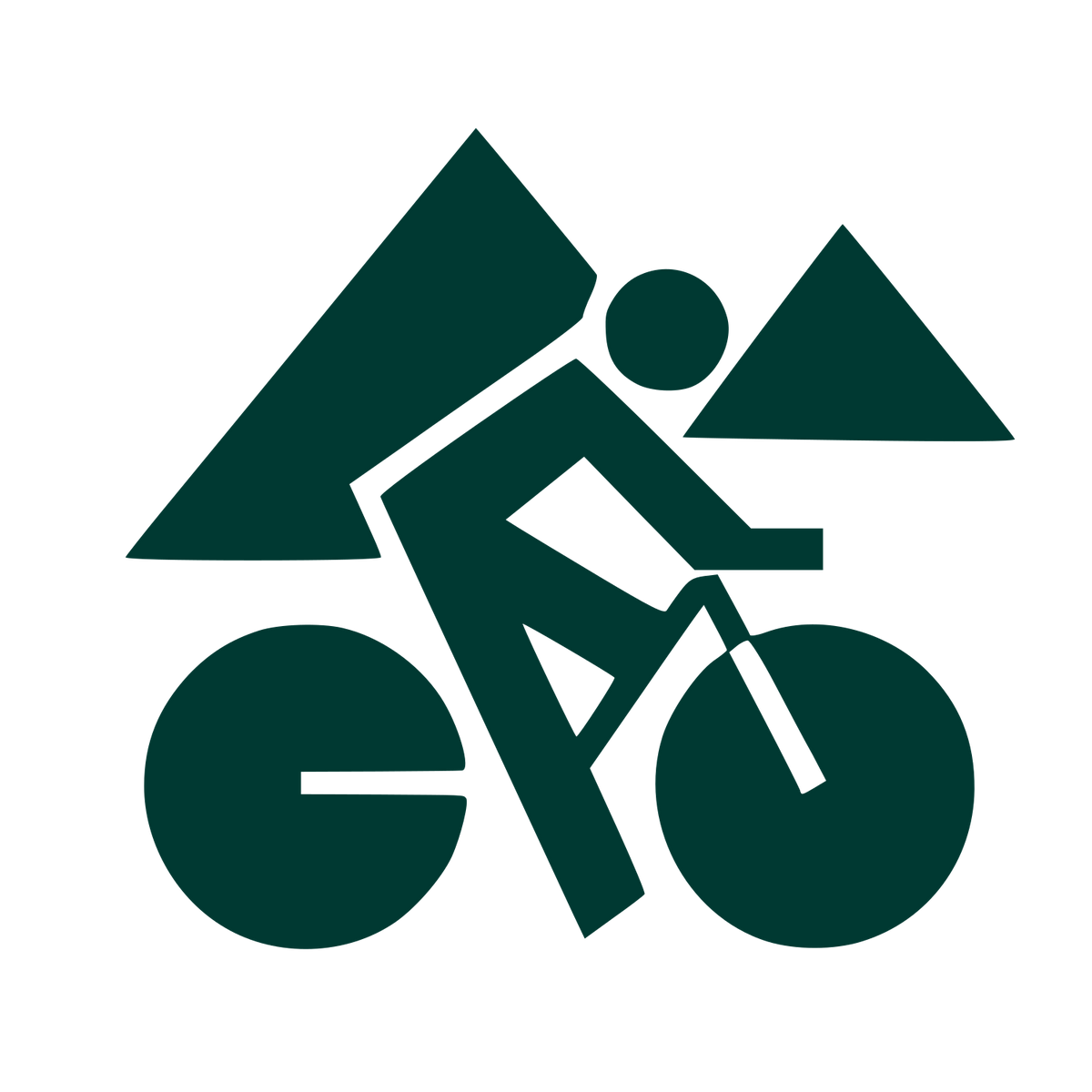 Mountain Biker Bauhaus Logo #003932