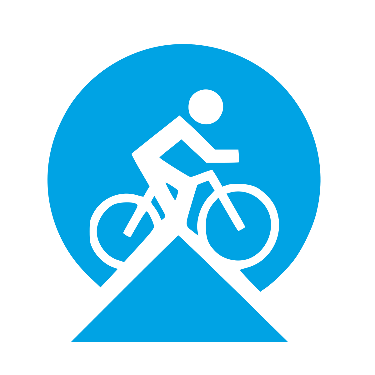 Cyclist Mountain Trail Logo #00a3e4