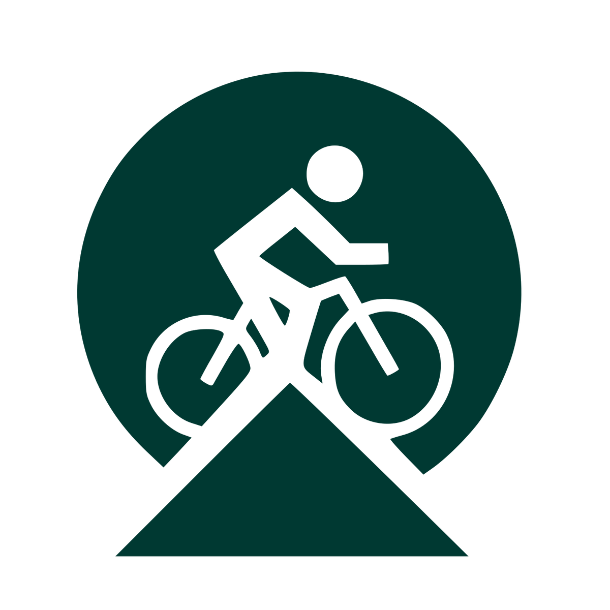 Cyclist Mountain Trail Logo #003932