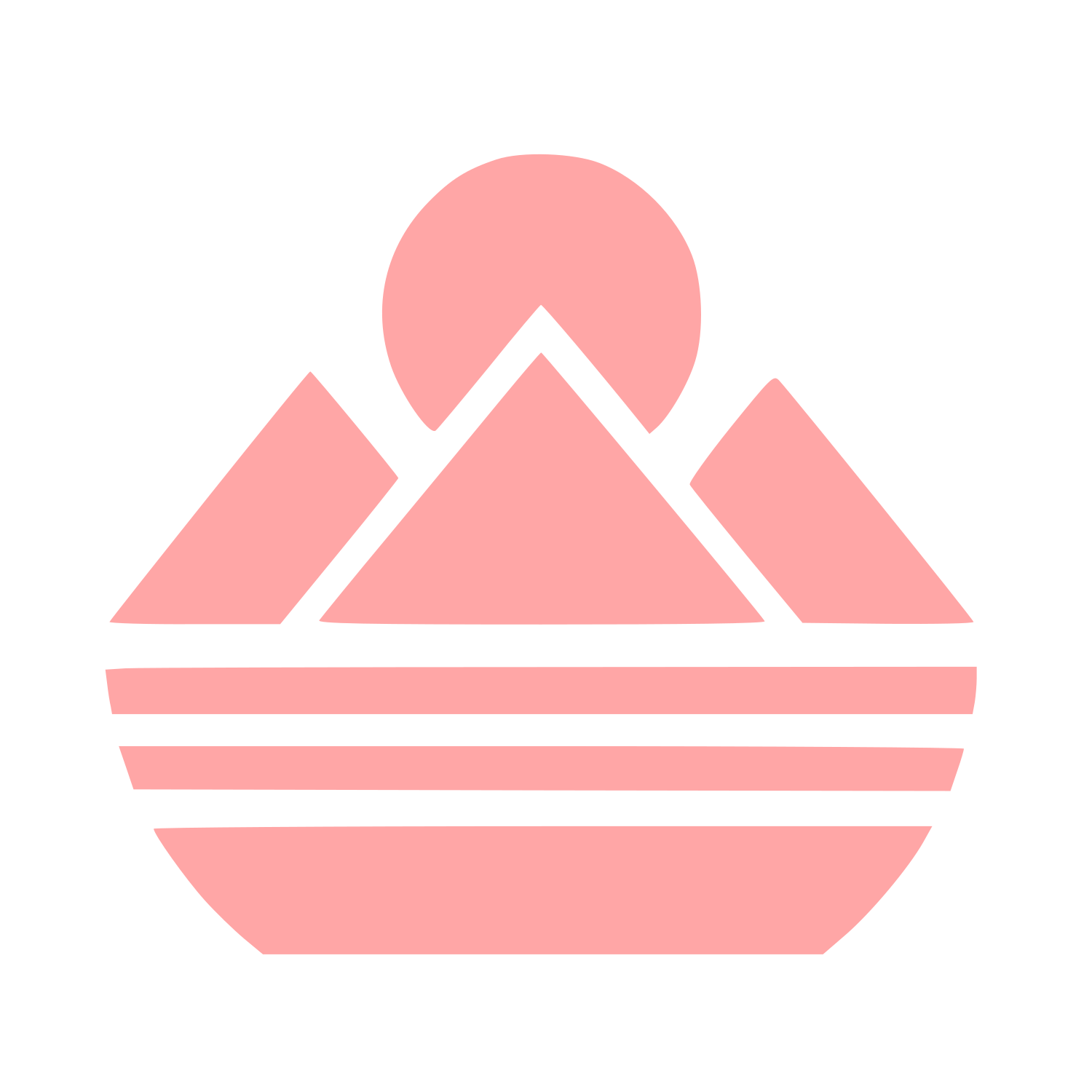 Bauhaus Mountain Sun Logo #ffa6a6