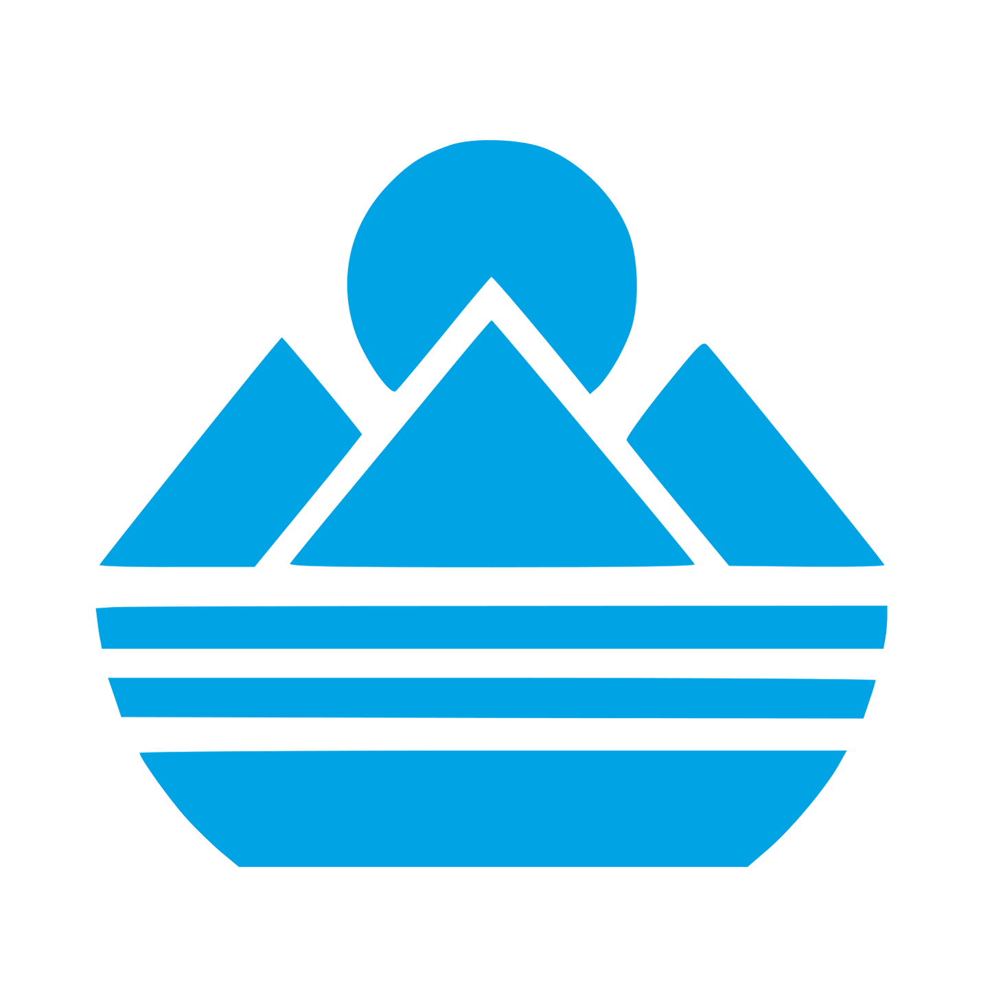 Bauhaus Mountain Sun Logo #00a3e4