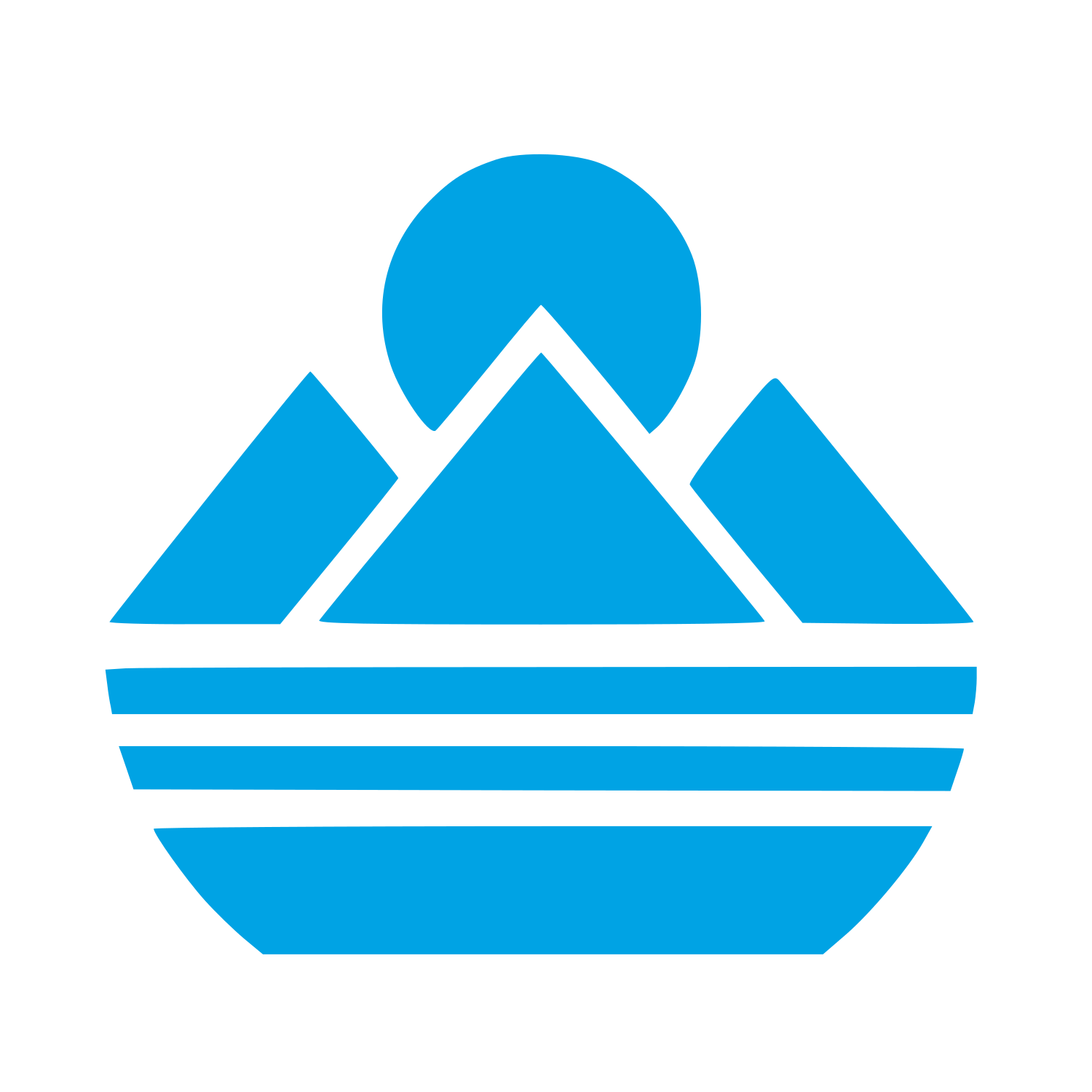 Bauhaus Mountain Sun Logo #00a3e4
