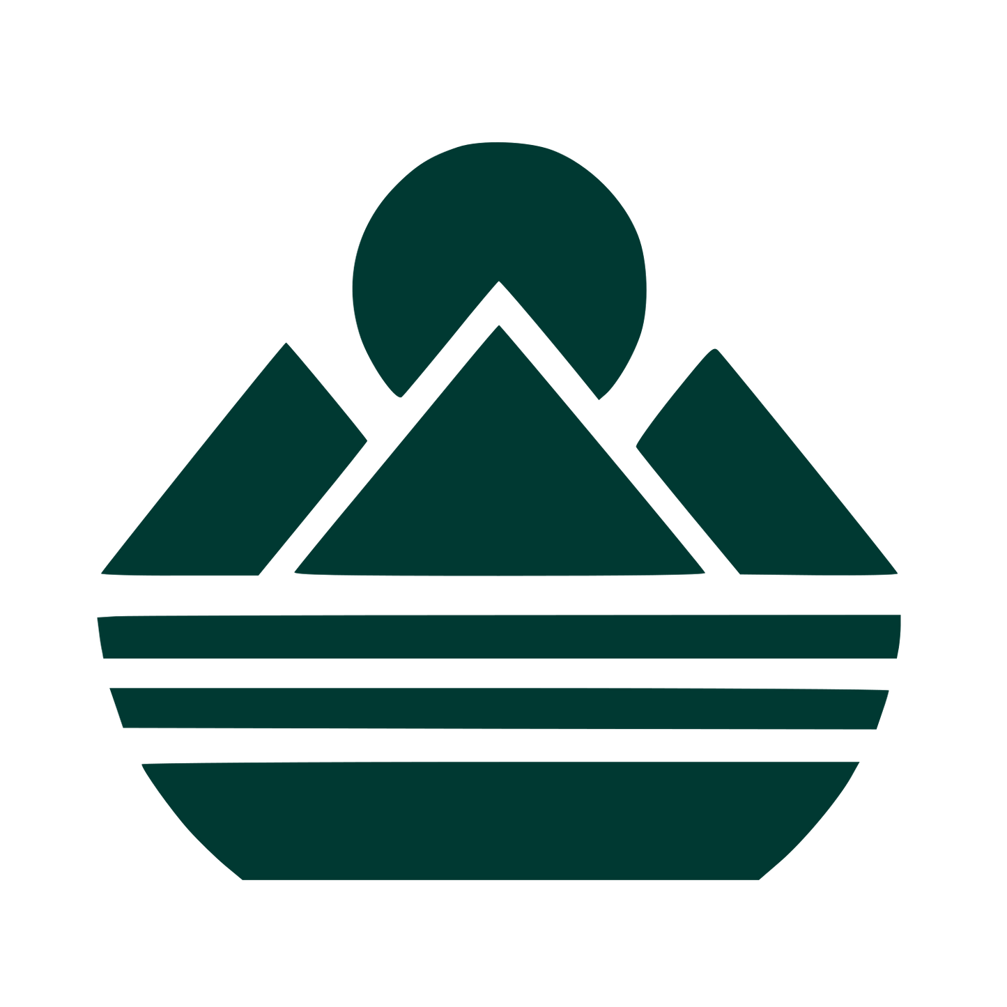 Bauhaus Mountain Sun Logo #003932