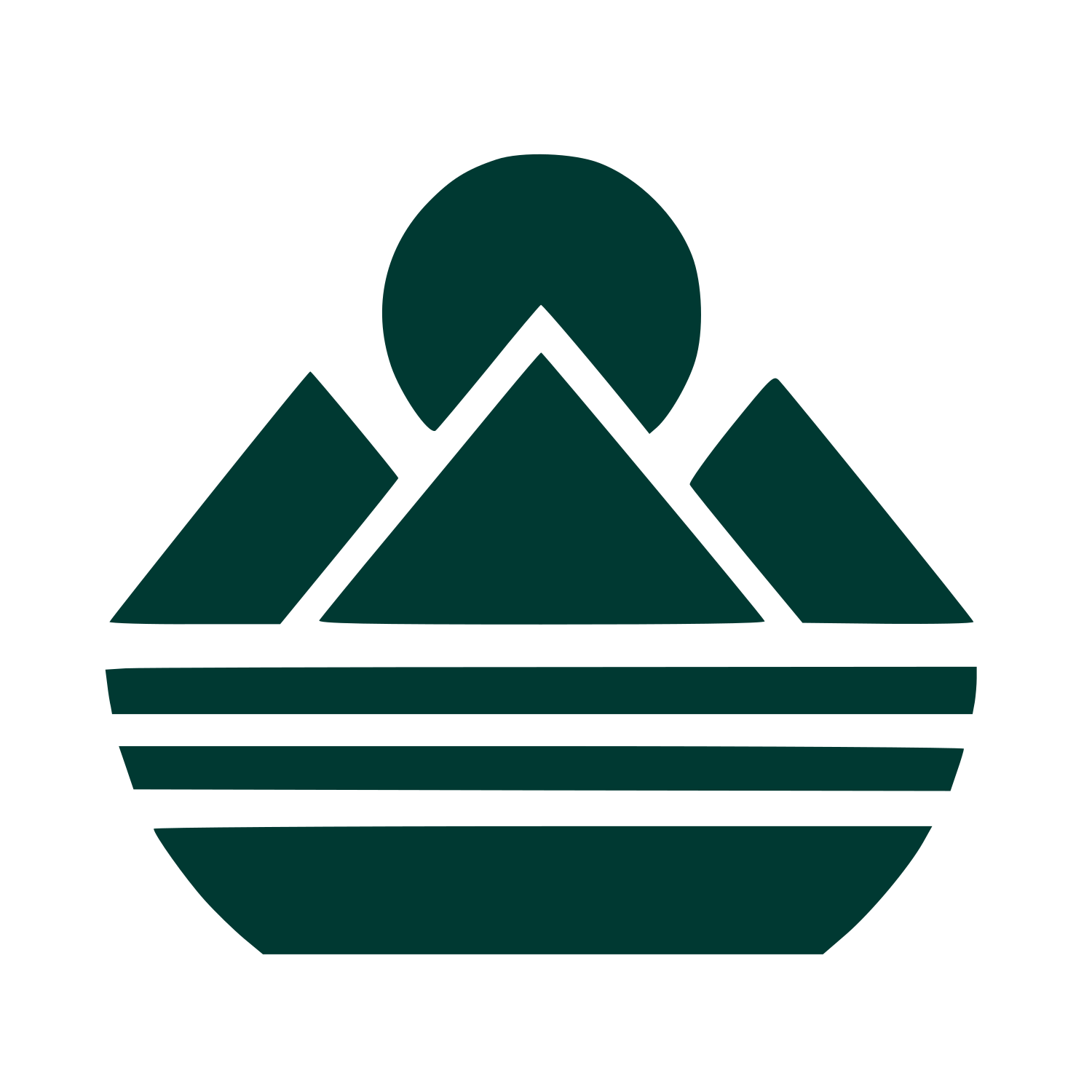 Bauhaus Mountain Sun Logo #003932