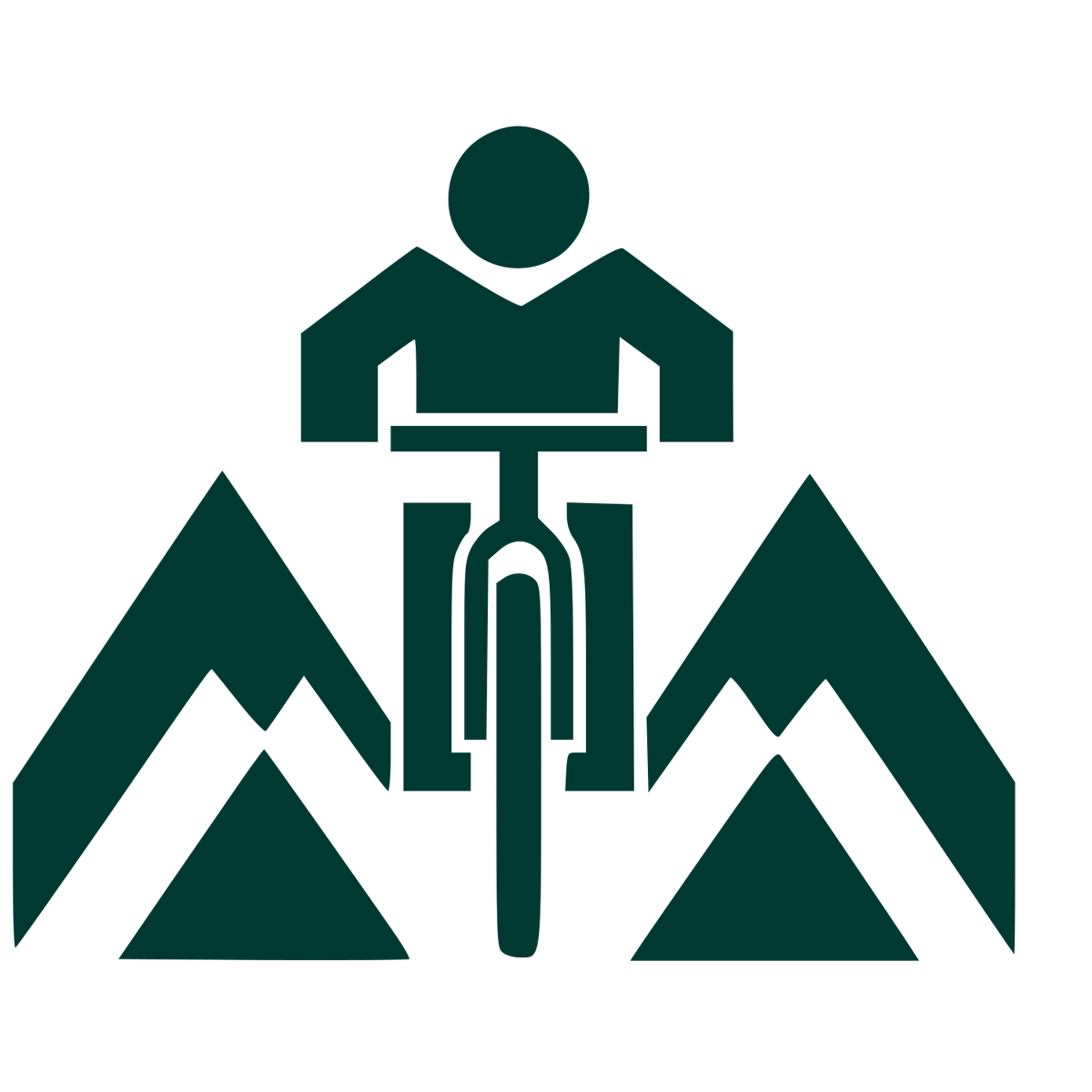 Mountain Bike Rider Logo #003932