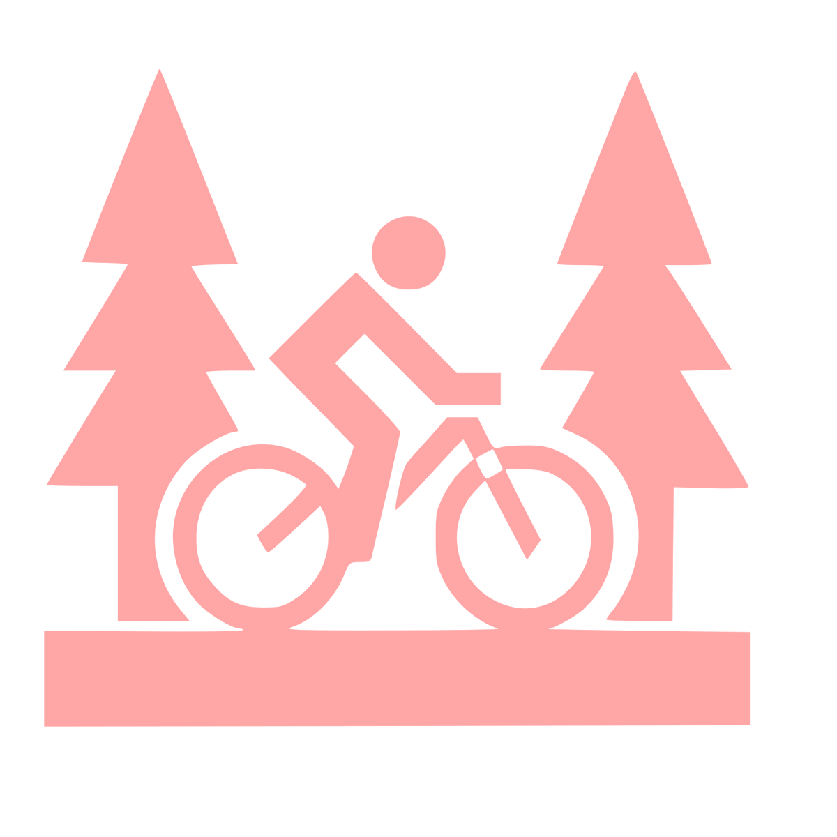 Mountain Biker Forest Logo #ffa6a6