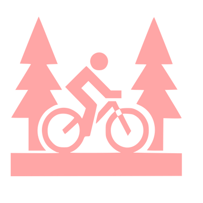 Mountain Biker Forest Logo #ffa6a6