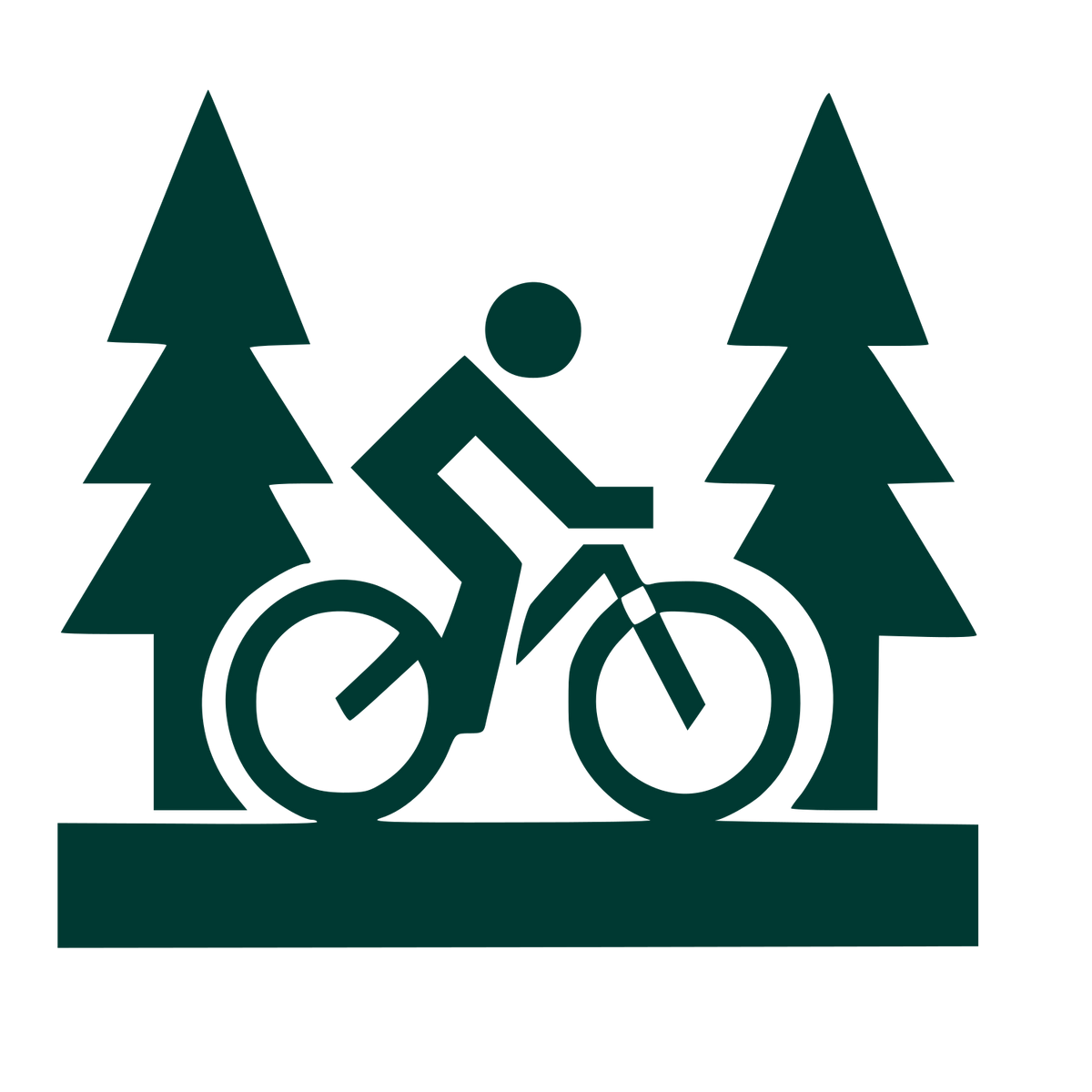Mountain Biker Forest Logo #003932