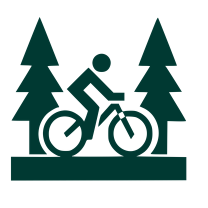 Mountain Biker Forest Logo #003932
